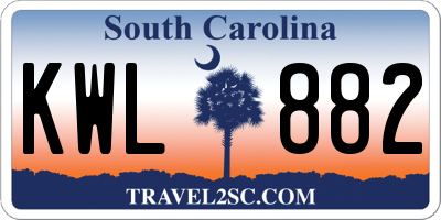 SC license plate KWL882