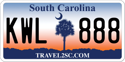 SC license plate KWL888