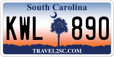 SC license plate KWL890
