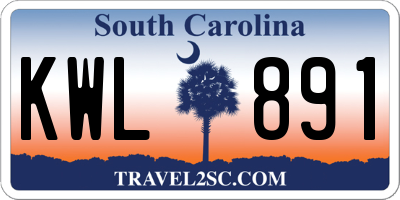 SC license plate KWL891