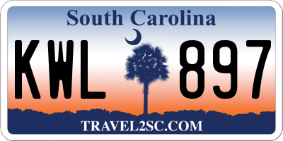 SC license plate KWL897