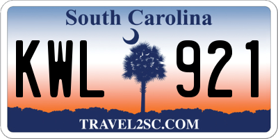 SC license plate KWL921