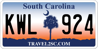 SC license plate KWL924