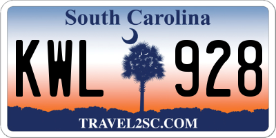 SC license plate KWL928