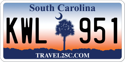 SC license plate KWL951
