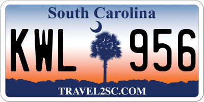 SC license plate KWL956