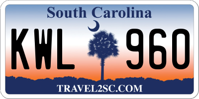 SC license plate KWL960