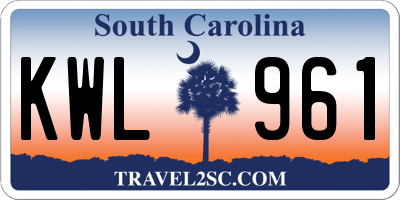 SC license plate KWL961
