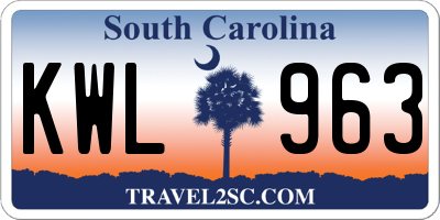 SC license plate KWL963