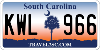 SC license plate KWL966