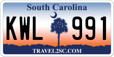 SC license plate KWL991