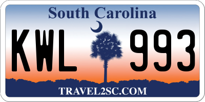 SC license plate KWL993