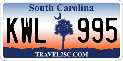 SC license plate KWL995