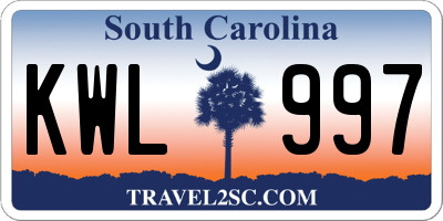 SC license plate KWL997