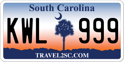 SC license plate KWL999