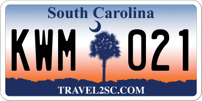 SC license plate KWM021