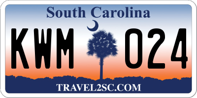 SC license plate KWM024