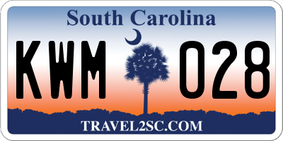 SC license plate KWM028