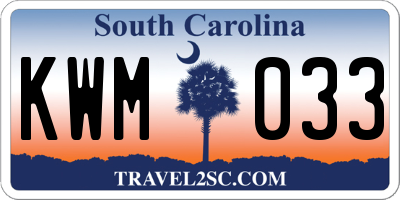 SC license plate KWM033