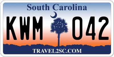 SC license plate KWM042