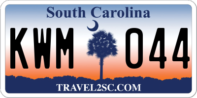 SC license plate KWM044