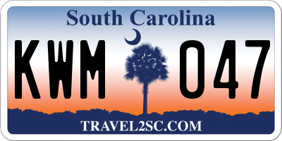 SC license plate KWM047