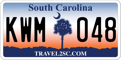 SC license plate KWM048