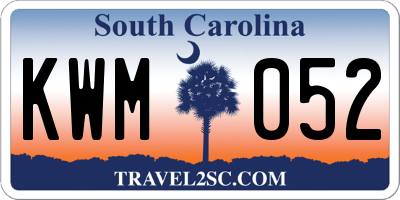 SC license plate KWM052