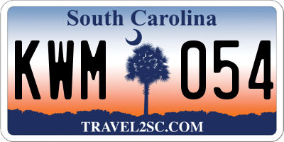 SC license plate KWM054