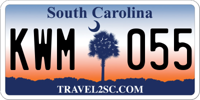 SC license plate KWM055