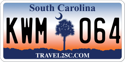 SC license plate KWM064