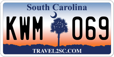 SC license plate KWM069