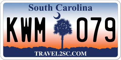 SC license plate KWM079
