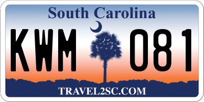 SC license plate KWM081