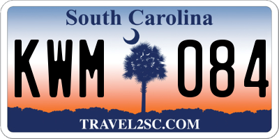 SC license plate KWM084