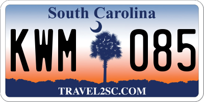 SC license plate KWM085