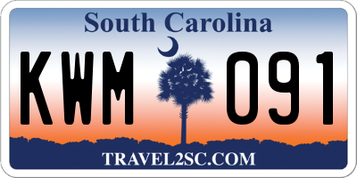 SC license plate KWM091