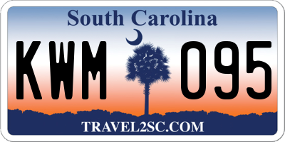 SC license plate KWM095