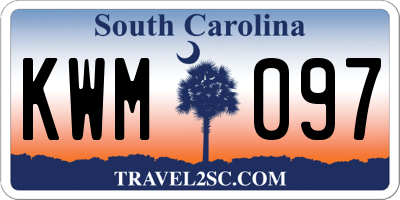 SC license plate KWM097