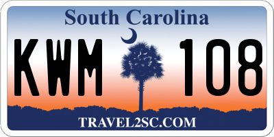 SC license plate KWM108