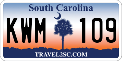 SC license plate KWM109