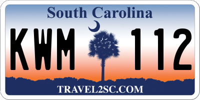 SC license plate KWM112