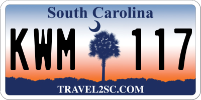 SC license plate KWM117