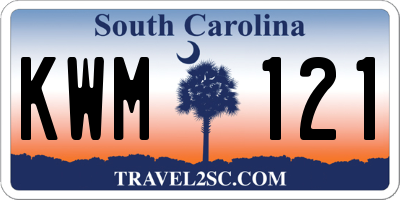 SC license plate KWM121