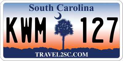 SC license plate KWM127