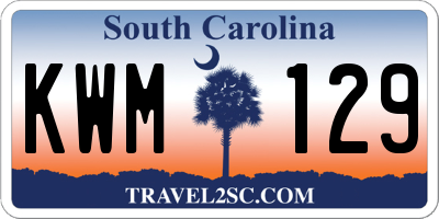 SC license plate KWM129