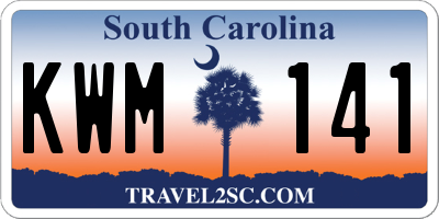 SC license plate KWM141
