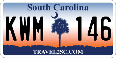 SC license plate KWM146
