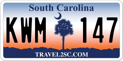 SC license plate KWM147