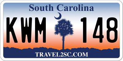 SC license plate KWM148